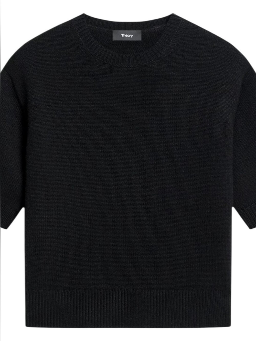 Theory Black Cashmere Cropped Tee Sweater Meduim NWT $250